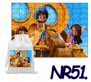 PUZZZLE 70 KUSOV. DARČEK PUZZLE PIRÁT SANTIAGO + TAŠKA S POTLOM